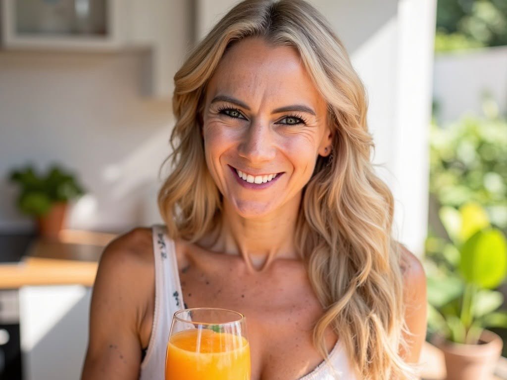 Nadine Hauser mit ihrem täglichen Getränk